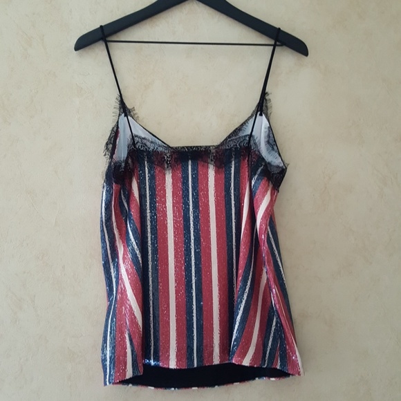Zara striped top with sequins red white and blue - Picture 4 of 5